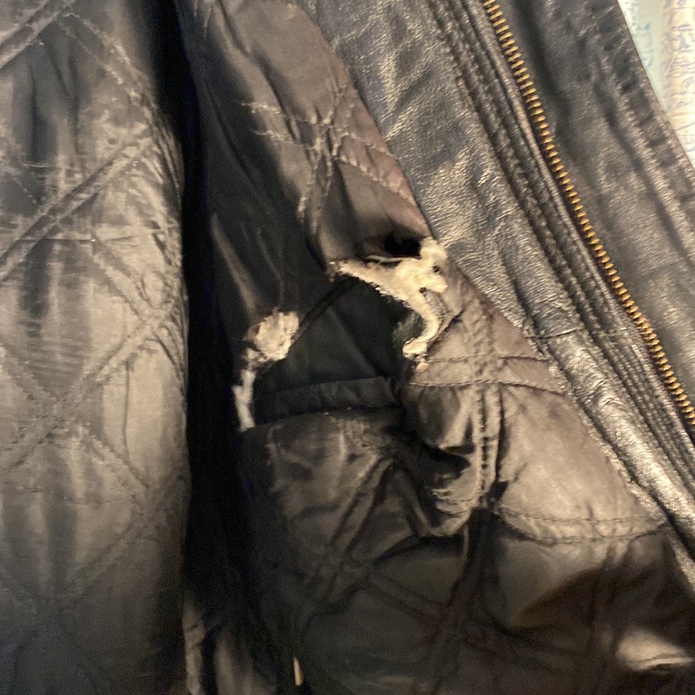 Ash Creek Trading Black Leather Jacket Heavy Duty Outdoor Coat Size Large - Picture 8 of 10